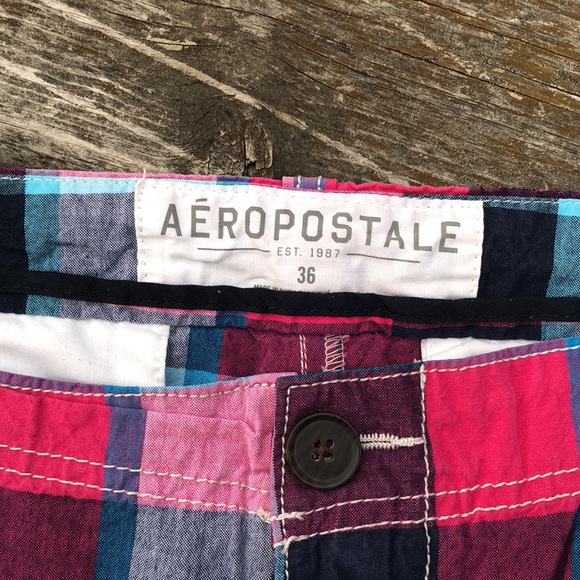 Aeropostale Plaid Cotton Shorts - Picture 2 of 5